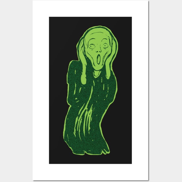 The Scream  minimalized Lollipop Green Wall Art by pelagio